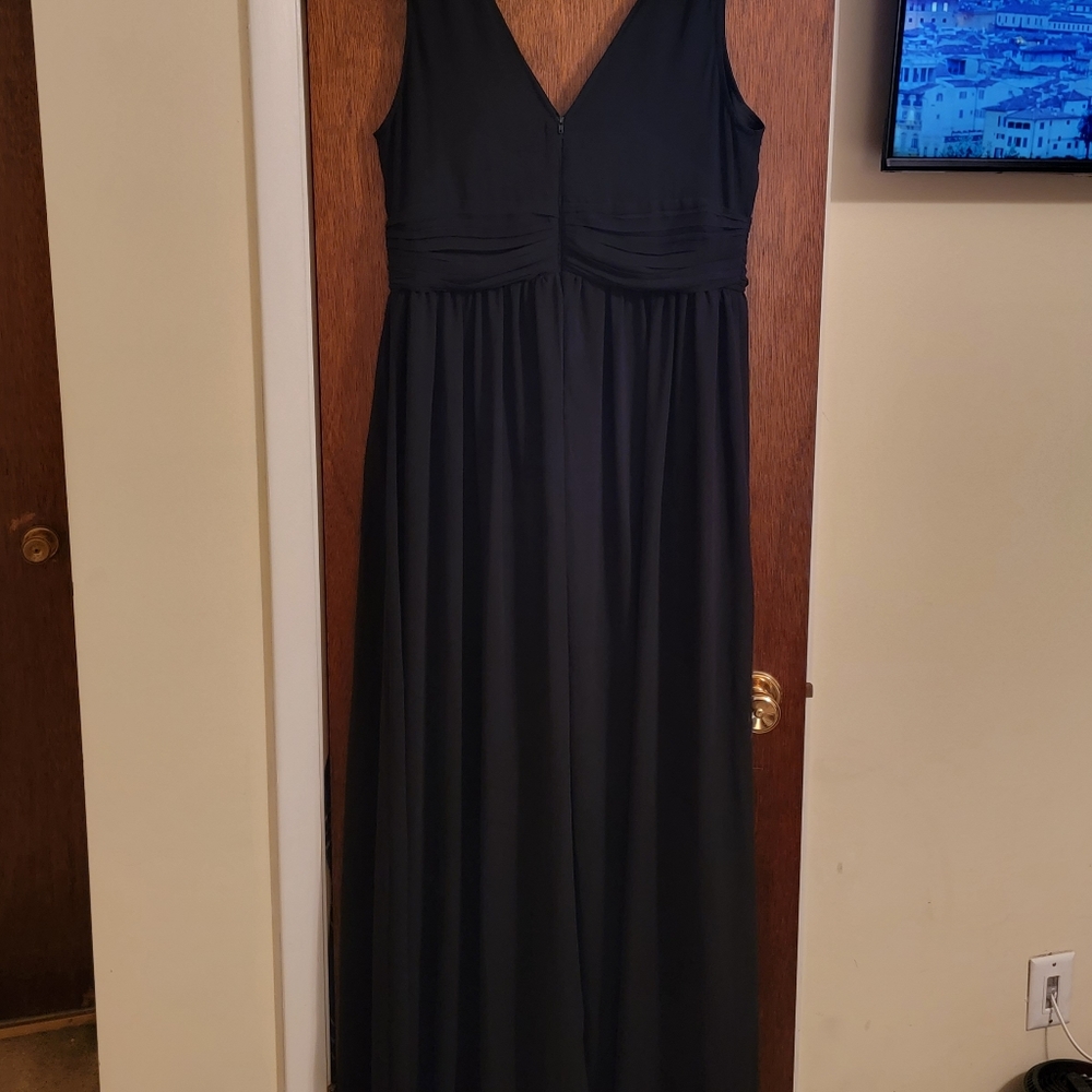 Black Goddess Bridesmaid Bride Formal 16W Maxi Dress Hallowedding Costume MOB - Picture 4 of 7